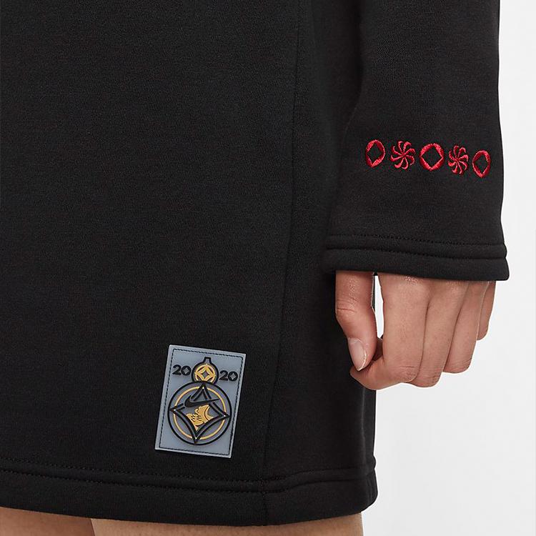 Nike Спортивная одежда с круглым вырезом и длинным рукавом флисовое платье женские платья черное CU3661-010