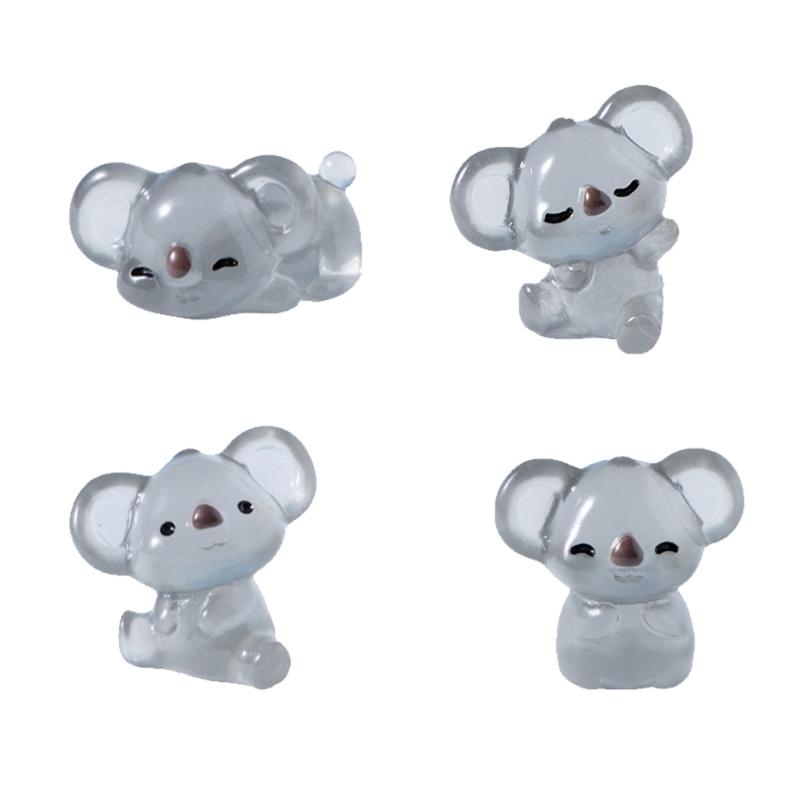 Glows In The Darks Koala Figurines Garden Koala Statue Landscape Decors Animal Figurines Sculpture Table Centrepieces