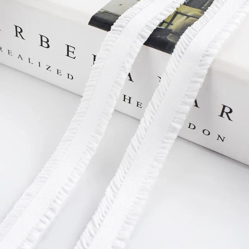 5/10 ярдов Meetee 12 мм эластичная лента с оборками, красочная плиссированная эластичная кружевная отделка, лента для головного убора, DIY швейные аксессуары для одежды