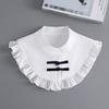 Round Neck Fake Collar for Women Girls Cotton Ruffled Detachable Half Shirt Blouse False Collar Women Clothes Accessories