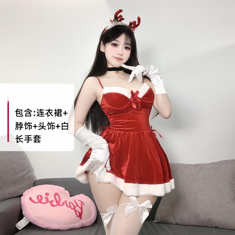 Sexy Lingerie Sexy Christmas Dress Cosplay Uniform New Year's Day New Velvet Suit Nightdress