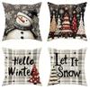 Christmas Decoration Pillowcase New Year Gift Christmas Tree Snowman Pillow Cover Home Room Decoration Sofa Cushion Cover