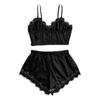 Women Sexy Lace Strappy Babydoll Lingerie Silk Satin Cami Top Shorts Nightwear Pyjama Set