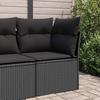 VidaXL Garden Corner Sofa with Cushions Black Wicker 365962