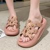 Модные летние женские толстые подошвы нескользящие пляжные тапочки для дома и улицы