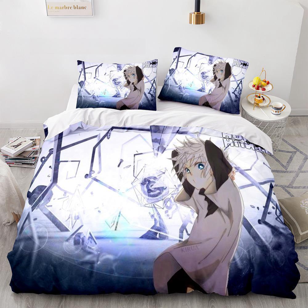 HUNTER×HUNTER Постельный комплект Односпальный Полуторный Двуспальный Кингсайз Комплект для кровати Взрослый Детский Спальня Комплекты пододеяльников Комплект постельной мебели спальня
