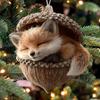 Лесные животные Желуди Украшения Акриловые Милые Рождественские елки Подвесные украшения Рустик