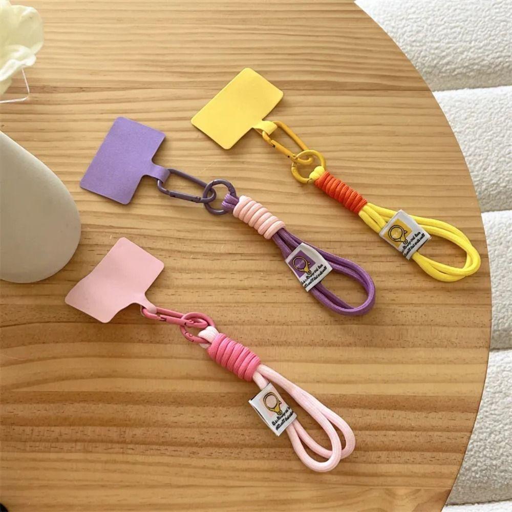 with Clip Braided Strips Color Phone Lanyard Colorful Wrist Straps Hand Lanyard Female Lady Girl