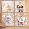 PVC Christmas Window Stickers Snowman Snowflake Santa Claus Window Electrostatic Sticker Merry Christmas Decals Home Decoration