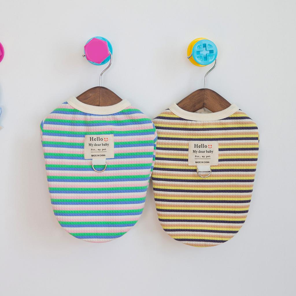 Куртка в полоску для домашних животных, маленькая собака и кошка, осенне-зимняя базовая рубашка, теплая и удобная полосатая футболка, одежда для собак маленьких собак