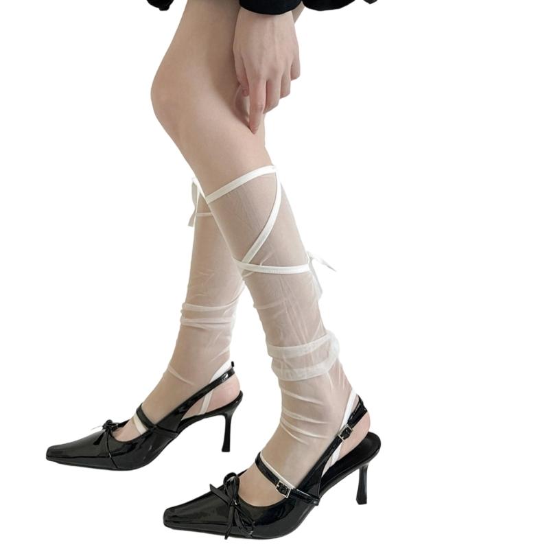 Women's Leg Warmer Summer Sheer Mesh Leg Sleeves Harajuku Leg Cover Stockings Fashion Ankle Heap Socks Long Boot Socks