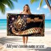 Music General Theme Beach Towel Personalized Custom Name & Text Soft Quick Dry Beach Towel for Swimming Travel