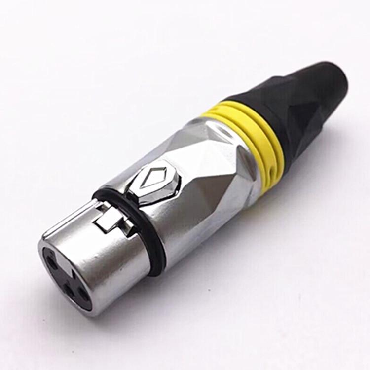 XLR-разъем Female, стиль Chrome Gem, медные контакты, позолоченный, 3-контактный микрофонный штекер для микшеров