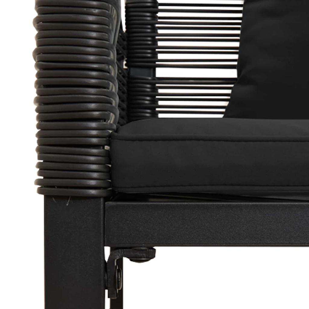 Outdoor Bench with Cushions Black 117 x 54 x 74.5 cm Poly Rattan