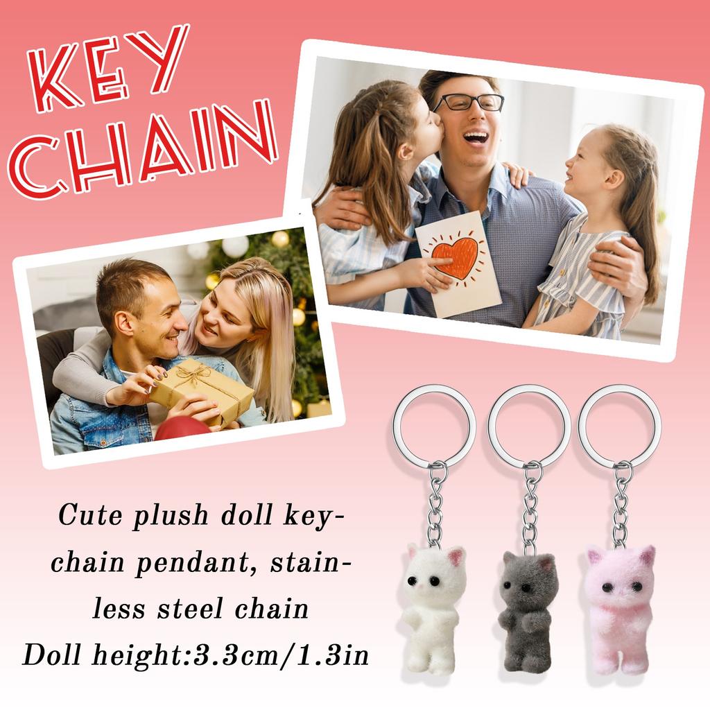 Смола Флокирование Милый Трехмерный Кот Брелок Подвеска Автомобильный Брелок Подвеска Сумка Подвеска