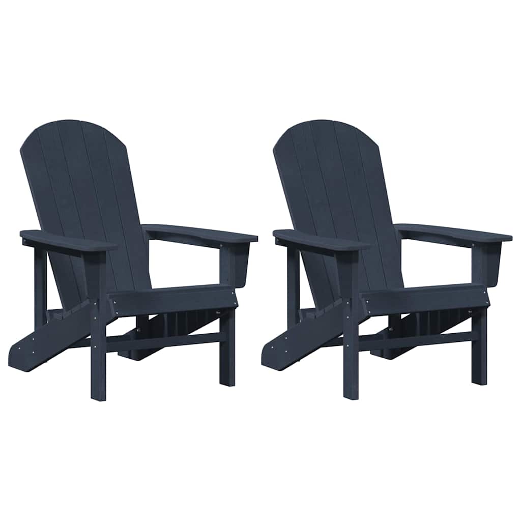 Garden Chair 2 pcs Navy Blue 82 x 74 x 92 cm Polyethylene
