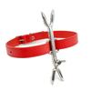 Stainless Steel Punishment Posture Collar Leather Fork  Restraints Collars & Leashes