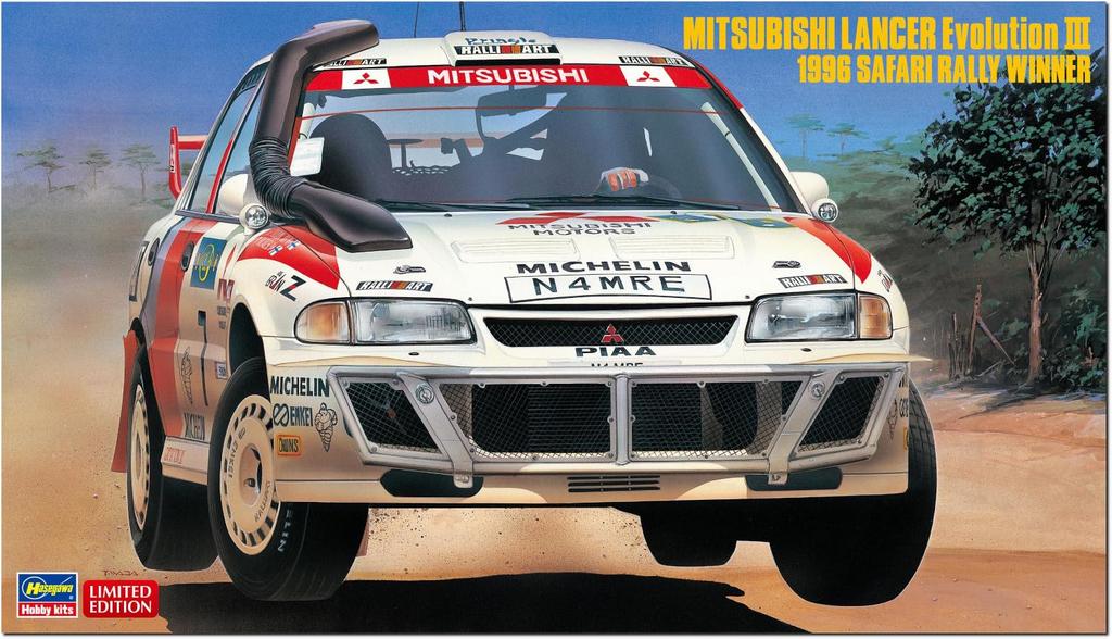 Hasegawa Mitsubishi Lancer Evolution III 1996 Safari Rally Winner Plastic Model Kit 20742 1/24 (Car)