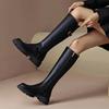 2025 Platform Women Knee Chunky Heels Boots Fashion Belt Buckle Knight Long Booties Autumn Winter Female Thick Heel Shoes