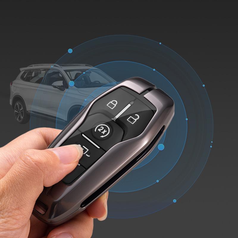 Металлический автомобильный смарт-чехол для дистанционного ключа для Ford Territory EV, сумка из ТПУ, держатель, защитная цепочка для ключей, аксессуары