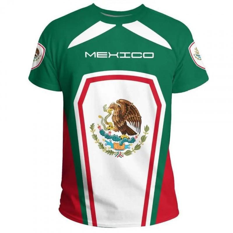 Mens Mexico National Team 3D Printed Quick Dry Breathable Short Sleeve T-Shirt Sport Casual Loose Fit