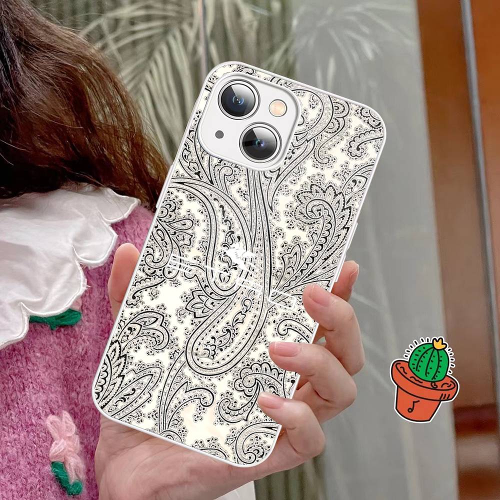 Классический дизайн E-Etro Для IPhone 14 13 12 Mini 11 Pro XS Max X XR 14 Plus Закаленное стекло
