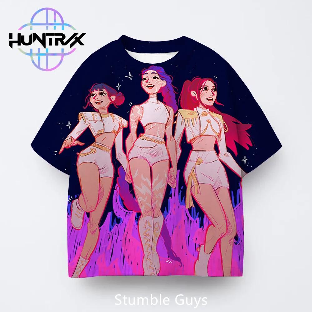 Kpop Охотники на демонов Летняя детская 3D мультяшная футболка с коротким рукавом Повседневная модная для мальчиков и девочек Аниме одежда