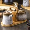 Ceramic Seasoning Jar Retro Spice Tools Spice Organizer Jars Home Soy Sauce Oil Bottles Salt Pepper Shakers Kitchen Accessories