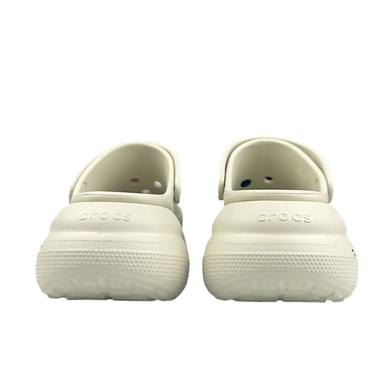 Crocs Crush Clog BNK Love Bones Listening Kitten Hat Puppy Clogs Unisex White