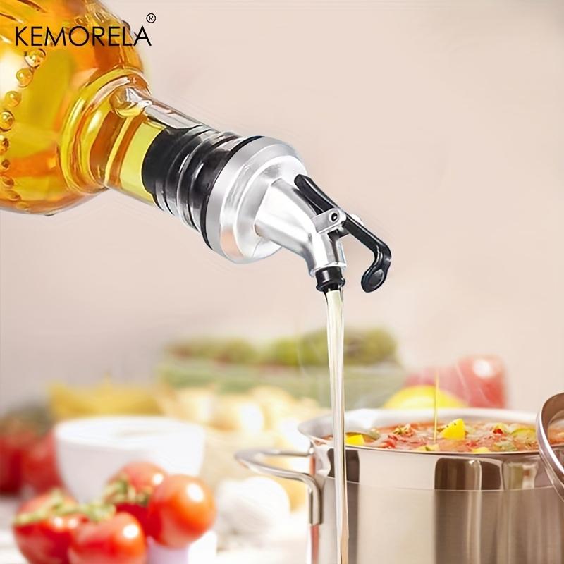 1PCS Oil Bottle Leak-Proof Glass Olive Oil Decanter Round with Pouring Spout, Cooking Oil Container Ideal Gift for Kitchen Tools