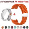 Для Samsung Galaxy Watch 7 6 40мм 44мм Силиконовый Ремешок с Магнитной Пряжкой + Сменная Защитная Крышка-Бампер из Закаленного Стекла