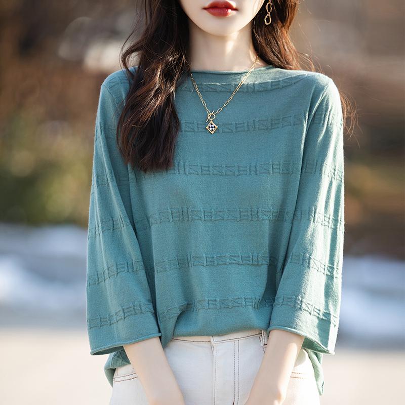 Всесезонный женский свитер из 50% шерсти и 50% шелка | Легкий теплый свитер из смеси | Роскошный трикотаж из кашемира и шелка