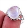 Natural Rainbow Moonstone Gemstone 925 Solid Sterling Silver Ring Size 8 F9a50