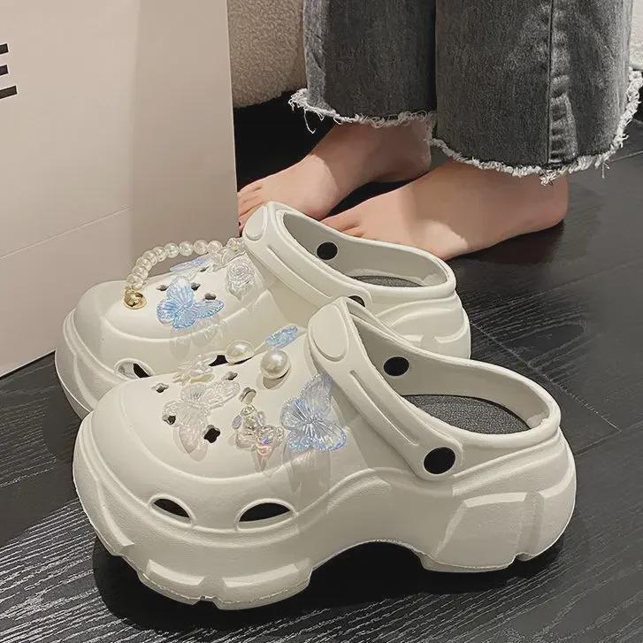 Женские летние босоножки на толстой подошве с противоскользящим покрытием, увеличивающие рост, 2024 г.