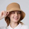 Дышащая женская соломенная шляпа-ведро, однотонная летняя дорожная солнцезащитная шляпа, модная шляпа рыбака