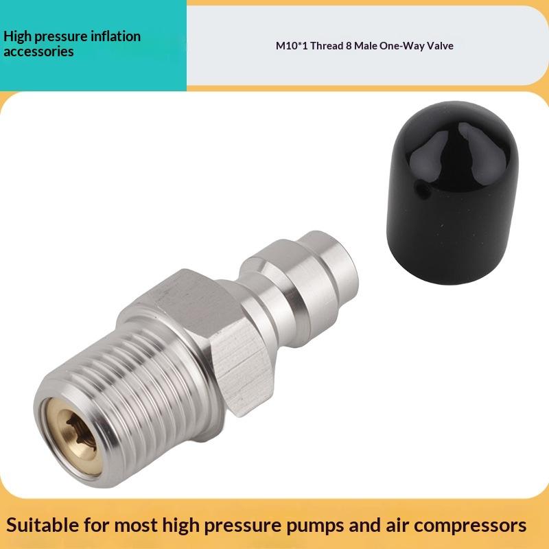 Quick Connect Valve 8mm Male Connector High Pressure Fitting Durable Leakproof Design for Hydraulic Systems