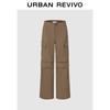 UR Women's High-Waist Workwear Pleated Straight-Leg Trousers