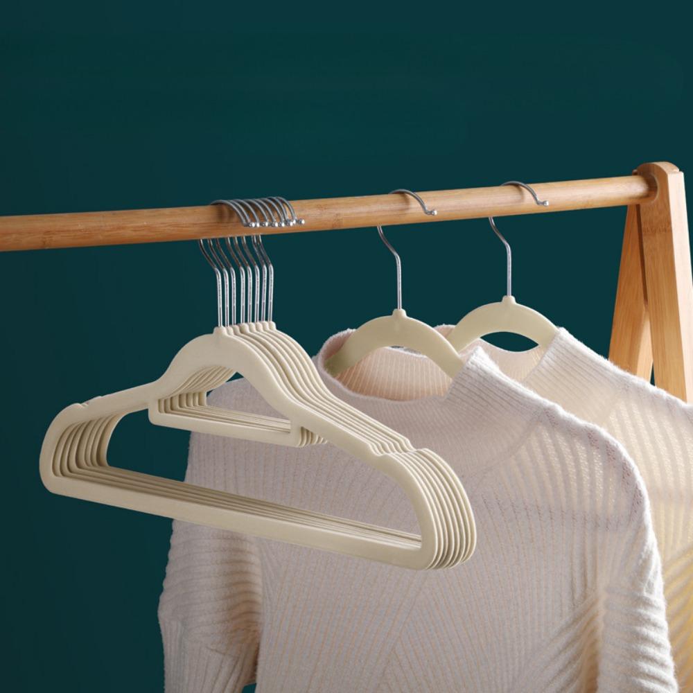 Clothes Hanger, Velvet Clothes Hanger, Non-marking and Non-slip Household Thickened Clothes Hanger, Organizer Storage Clothes Hanger 10 Pack