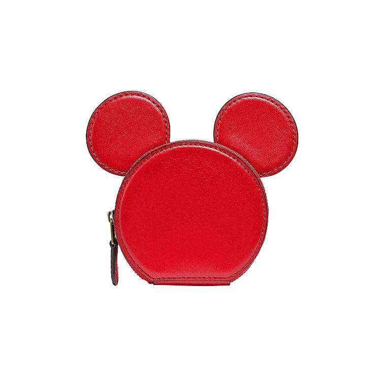 Coach X Коллаборация с Disney Кошелек из кожи с принтом граффити ушей Микки Мауса Женский кошелек Красный C1181-B4RHM