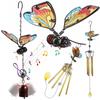 1Pcs 3D Butterfly Iron Crafts Creative Metal Colored Painting Pendant Outdoor Wall Hanging Classic Handmade Ornament