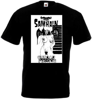Футболка унисекс с черным плакатом Samhain Unholy Passion, панк-группой ужасов