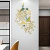 Large Peacock Iron Wall Clock,Gold Blue Art Wall Clocks 80*120cm Wall-mounted for Kitchen,Dining Room