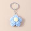 Aihua Hot New Handmade Knitted Keychain Keyring For Women Girl Cute Crocheted Flower Pendants Car Key Ring Handbag Charms Gifts