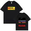 Горячая Распродажа Корейская Мужская Женская Футболка Бренд Kodak Футболка с Коротким Рукавом Одежда Дизайнерская Футболка Высококачественная Футболка Летние Топы Мода