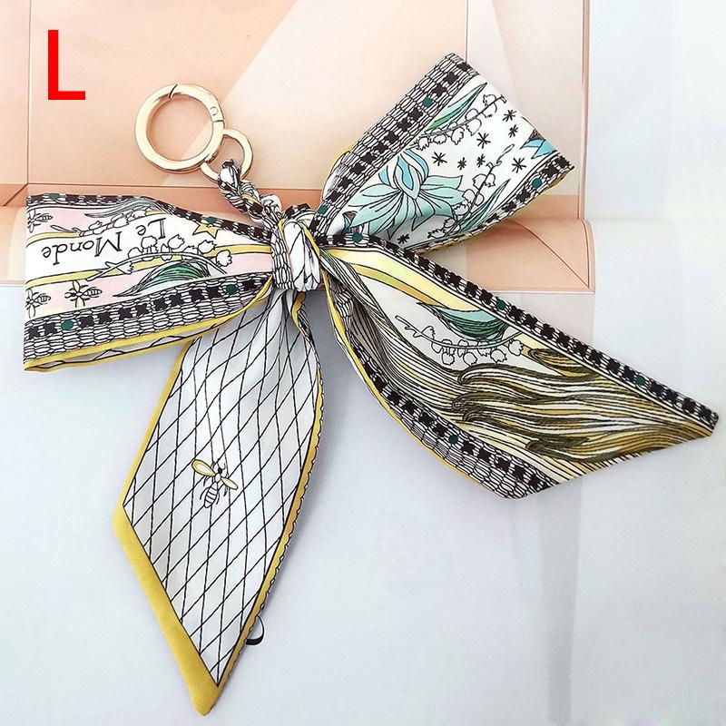 1 шт. Подвеска-сумка, Подвеска-брелок для ключей автомобиля, Модный брелок с бантом, Корейский шелковый платок с цветущей вишней