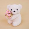 Romantic Rose Bear Plush Toy 15cm Bouquet Rabbit Doll Animal Doll Bear Wear Rose Doll  Anniversary