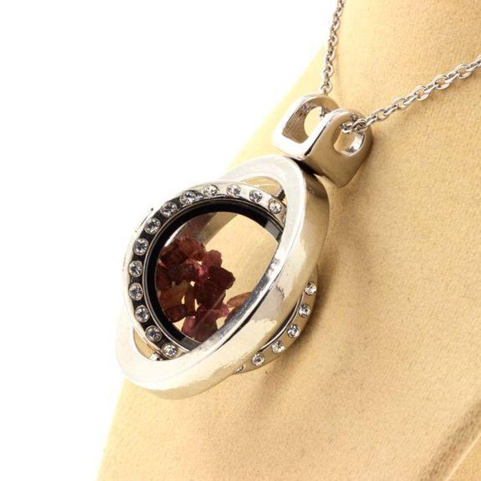 Pierres et Minéraux. Collier Tourmaline multicolore brut. Modèle Sablier Sphérique.