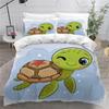 Милый детский комплект постельного белья с черепахой, мультяшным животным, мягкий пододеяльник из микрофибры на молнии, комплект постельного белья для мальчика и девочки, постельное белье для взрослых