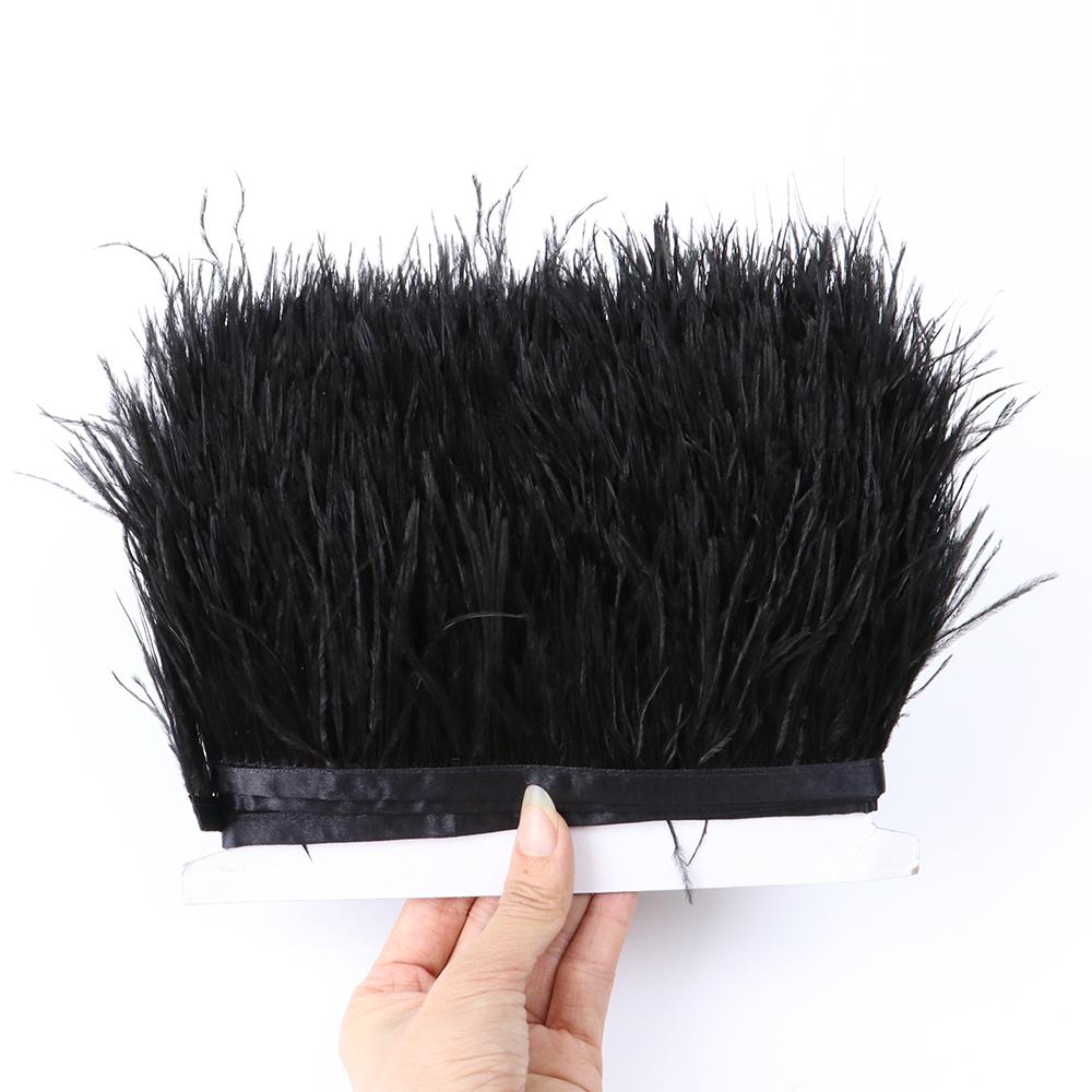 Dyed Ostrich Feather Trim Ribbon Fringe 6-8Cm Wedding Decoration Fluffy Feathers Dress Sewing Clothing 1/5/10Meter Plume Decor