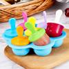 7 Hole Colorful Popsicle Silicone Mold Food Grade Silicone Ice Ball Mold Baby Fruit Shake Ice Cream Making Tools Ice Cream Maker